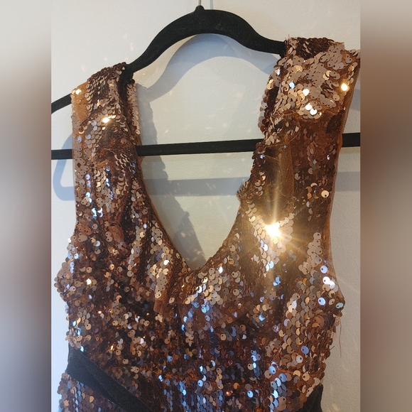 Free People Rose Gold Sequin Tribeca NWT Dress Size 0 - Picture 14 of 14